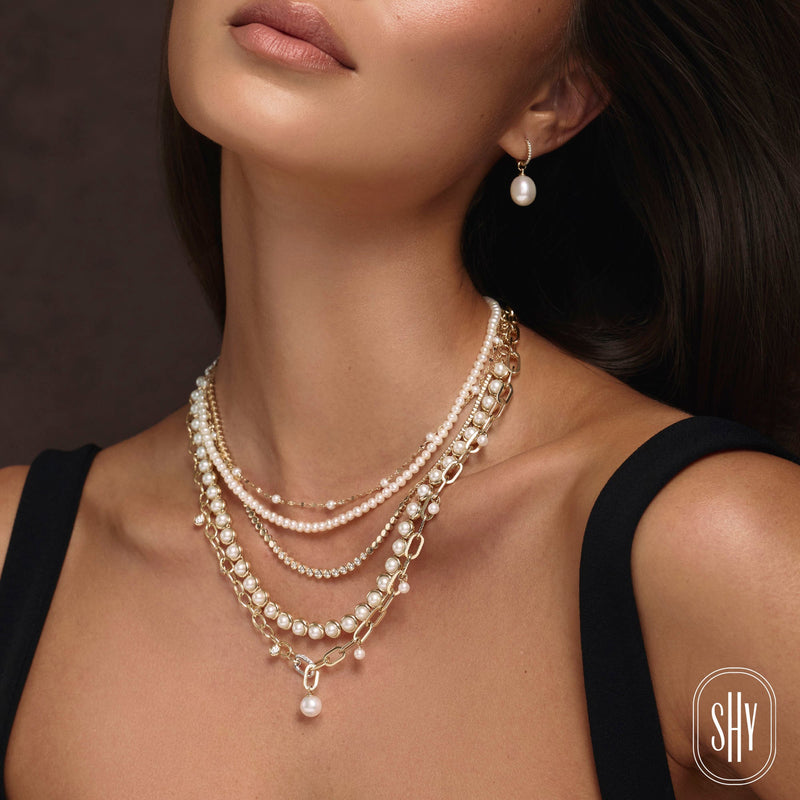 CULTURED PEARL TENNIS NECKLACE