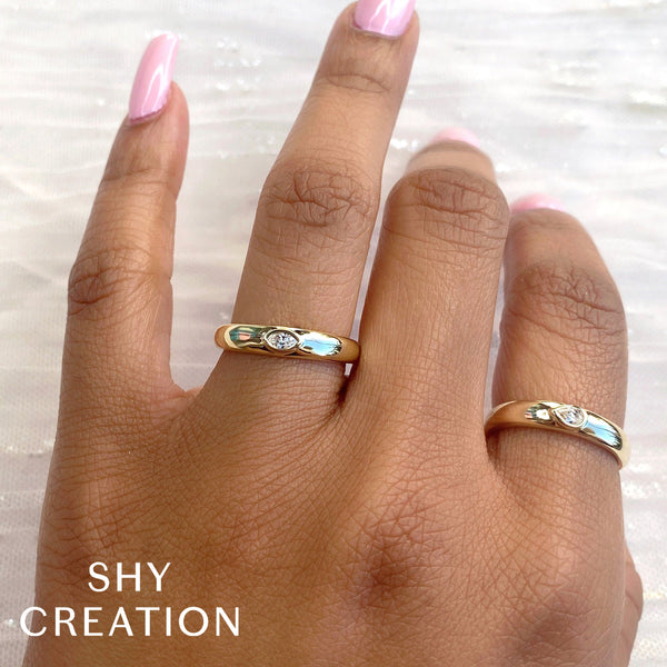 0.08CT DIAMOND MARQUISE BEZEL BAND