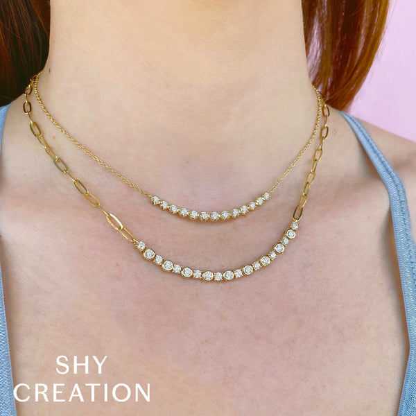 0.91CT DIAMOND CROWN SETTING NECKLACE