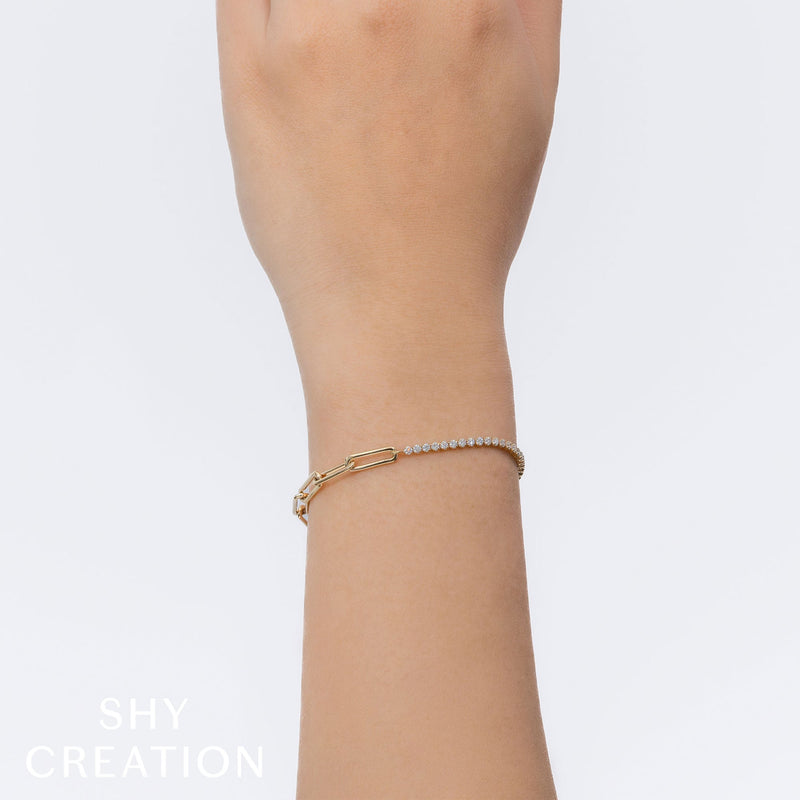 0.66CT DIAMOND PAPER CLIP LINK BRACELET