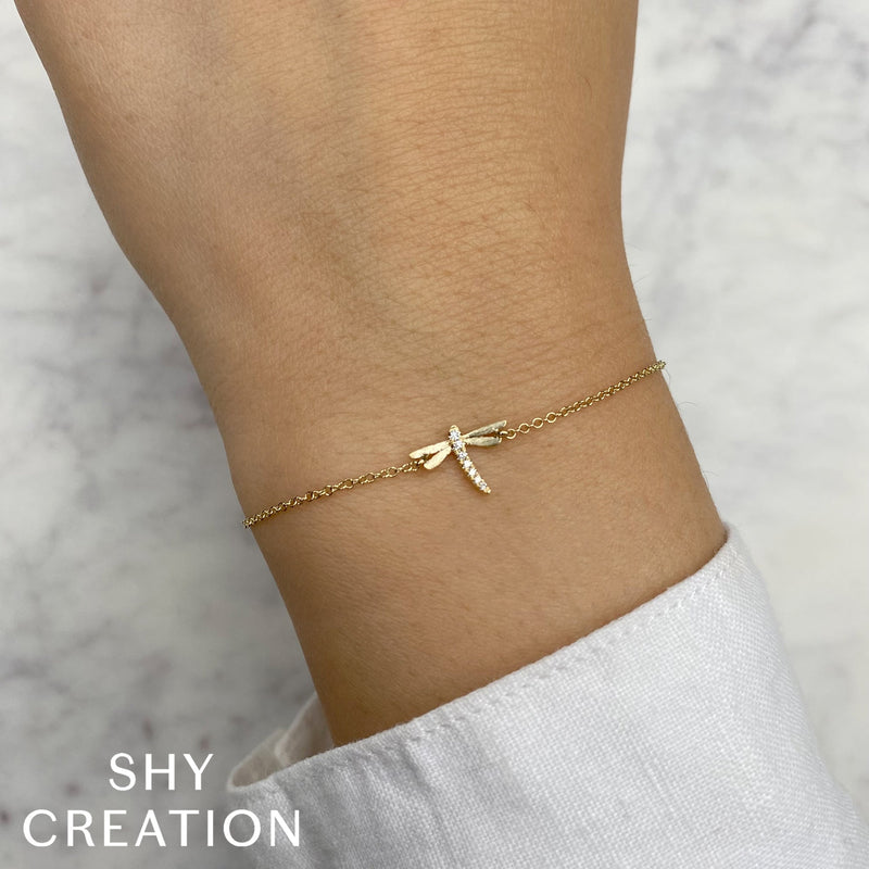 0.03CT DIAMOND DRAGONFLY MATTE BRACELET