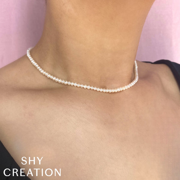 CULTURED PEARL TENNIS NECKLACE