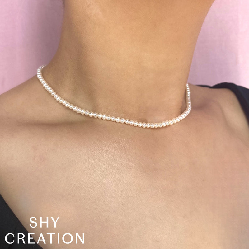 CULTURED PEARL TENNIS NECKLACE