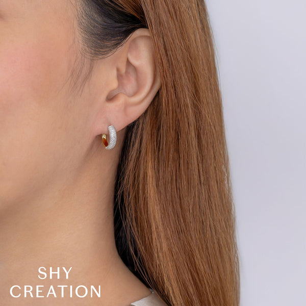 0.58CT DIAMOND PAVE HUGGIE EARRING