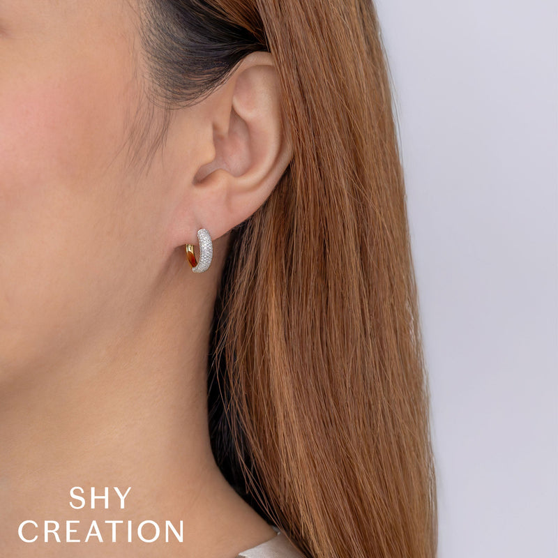 0.58CT DIAMOND PAVE HUGGIE EARRING