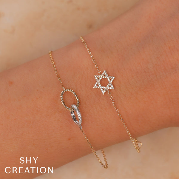 0.11CT DIAMOND STAR OF DAVID BRACELET