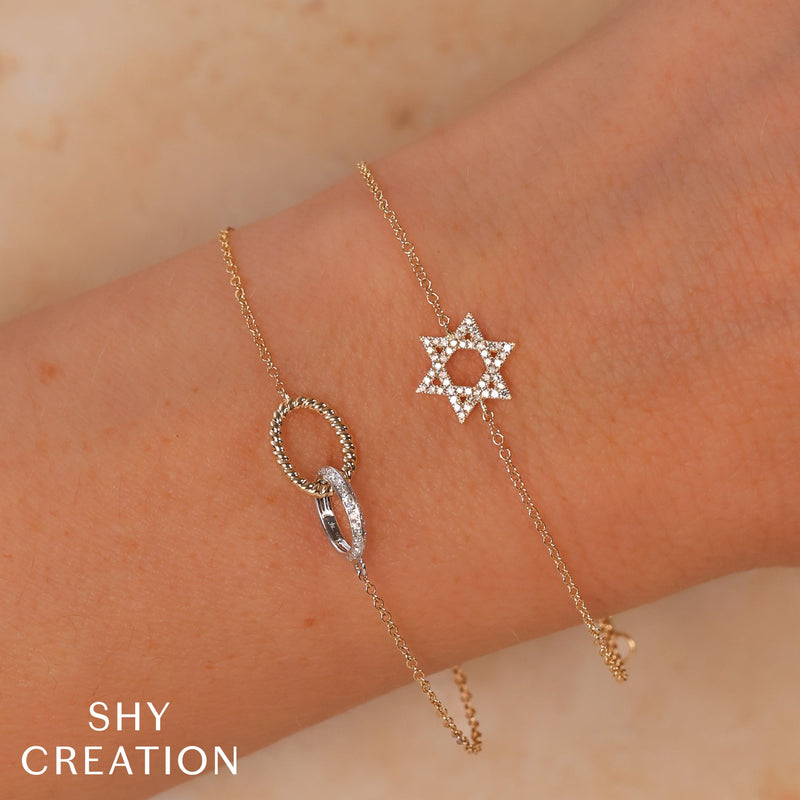 0.11CT DIAMOND STAR OF DAVID BRACELET