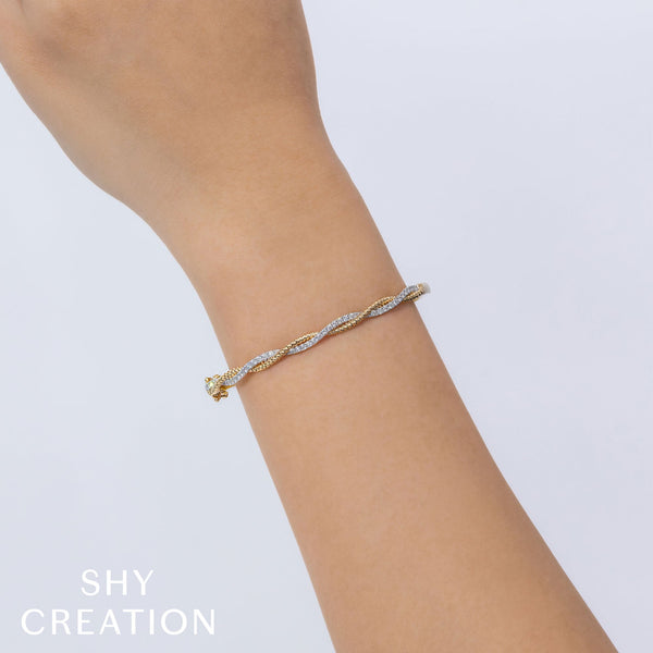 0.53CT DIAMOND TWISTED BANGLE