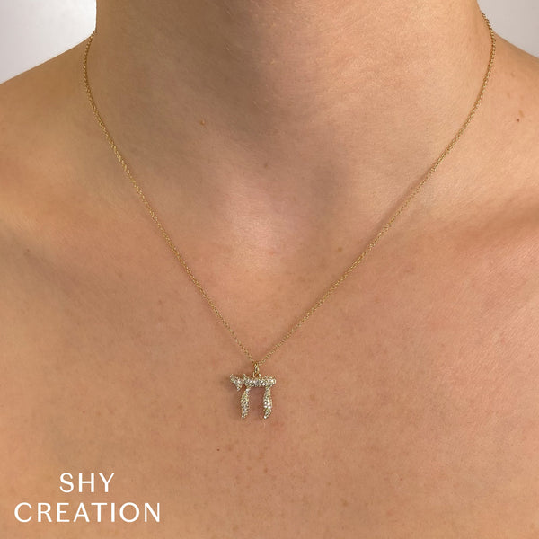 0.30CT DIAMOND CHAI NECKLACE