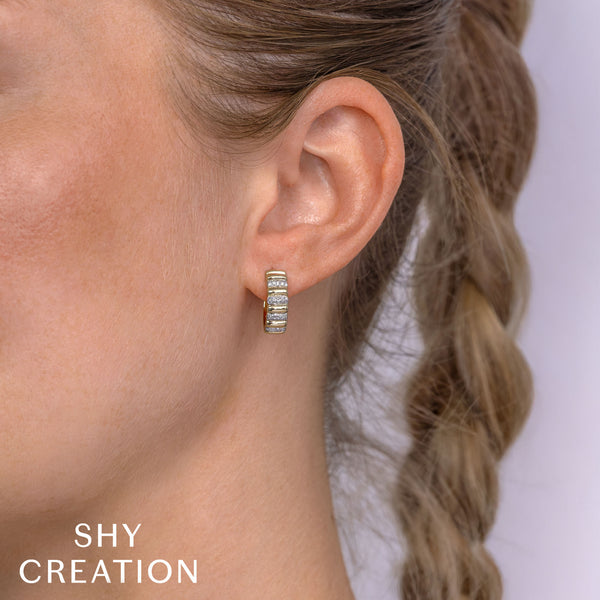 0.17CT DIAMOND HOOP EARRING