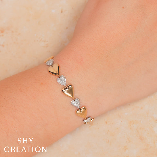 0.78CT DIAMOND PAVE HEART BRACELET