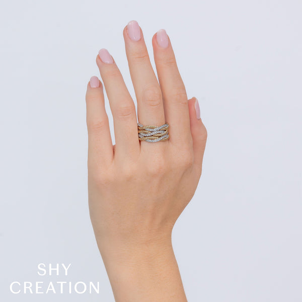 0.62CT DIAMOND TWISTED RING