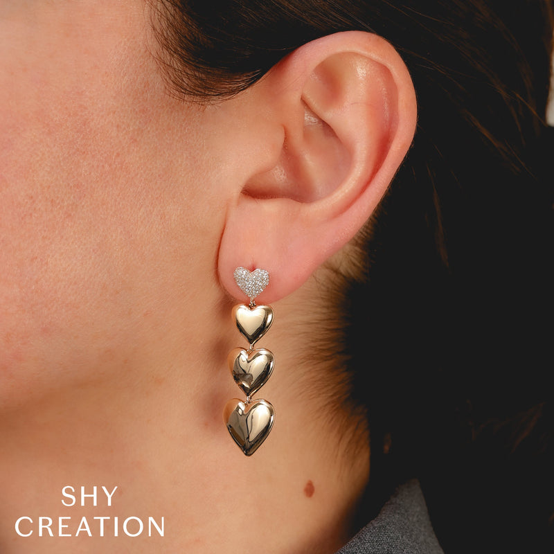 0.33CT DIAMOND PAVE HEART EARRING