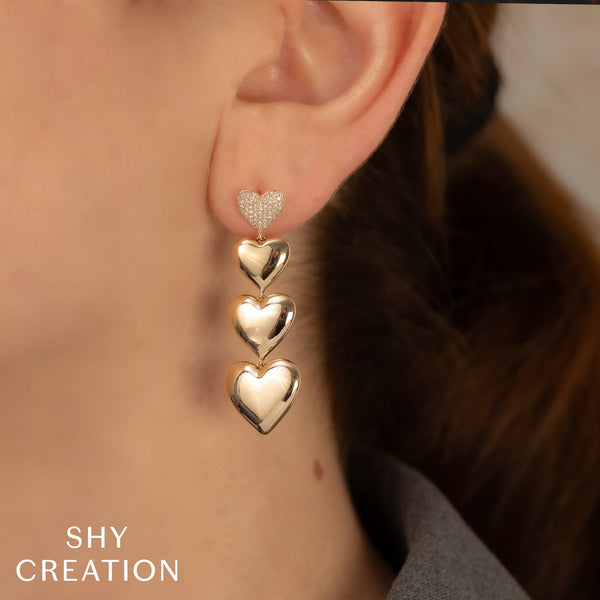 0.33CT DIAMOND PAVE HEART EARRING