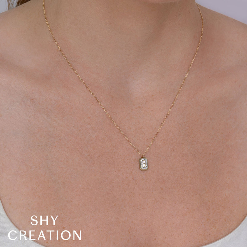 0.09CT DIAMOND BAGUETTE NECKLACE