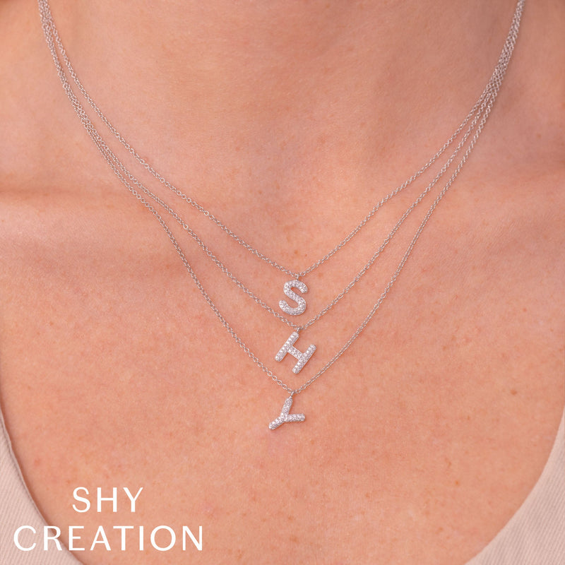 0.08CT DIAMOND PAVE NECKLACE - INITIAL O