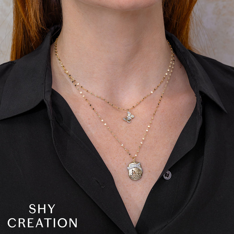 0.09CT DIAMOND BUTTERFLY SPARKLE CHAIN NECKLACE – Shy Creation