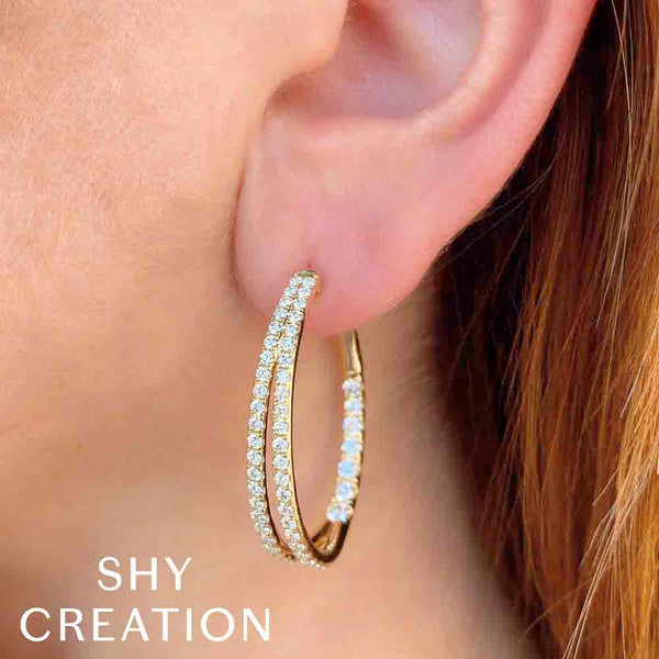 2.67CT DIAMOND OVAL HOOP EARRING