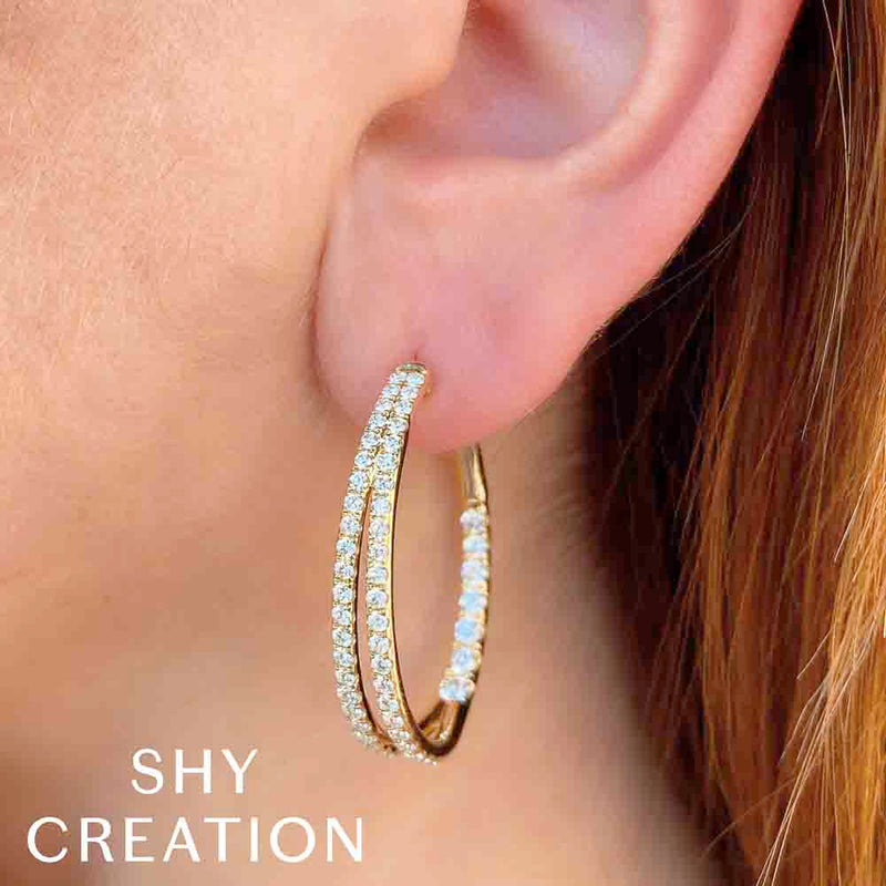 2.67CT DIAMOND OVAL HOOP EARRING