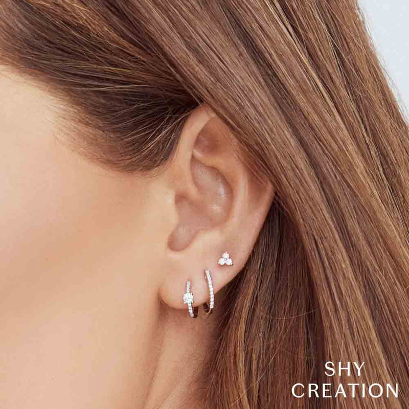 0.08CT DIAMOND HUGGIE EARRING
