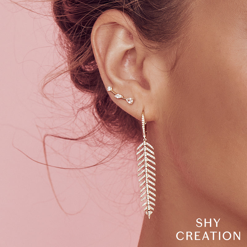 0.60CT DIAMOND FEATHER EARRING