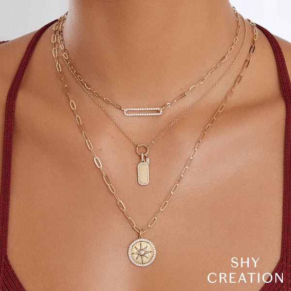 0.13CT DIAMOND DOG TAG NECKLACE