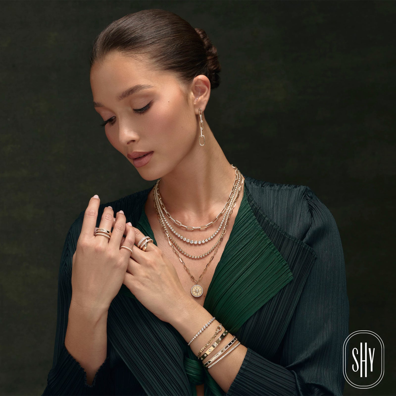 0.43CT DIAMOND BEZEL STAR PAPER CLIP LINK NECKLACE – Shy Creation