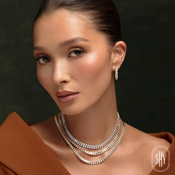 0.90CT DIAMOND BAGUETTE HOOP EARRING