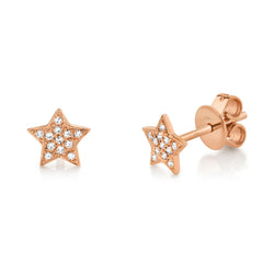 Diamond Pave Mini Star Stud Earring