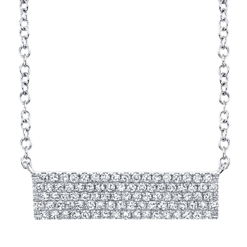 0.25CT DIAMOND PAVE BAR PENDANT NECKLACE – Shy Creation