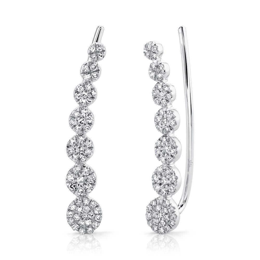 Diamond ear clearance crawler earrings