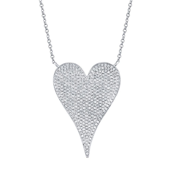 Amor Diamond Pave Heart Pendant Necklace - Jumbo