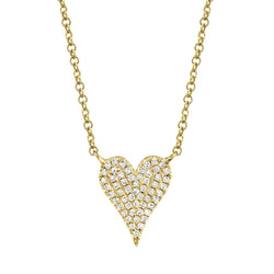Amor Diamond Pave Heart Pendant Necklace - Small