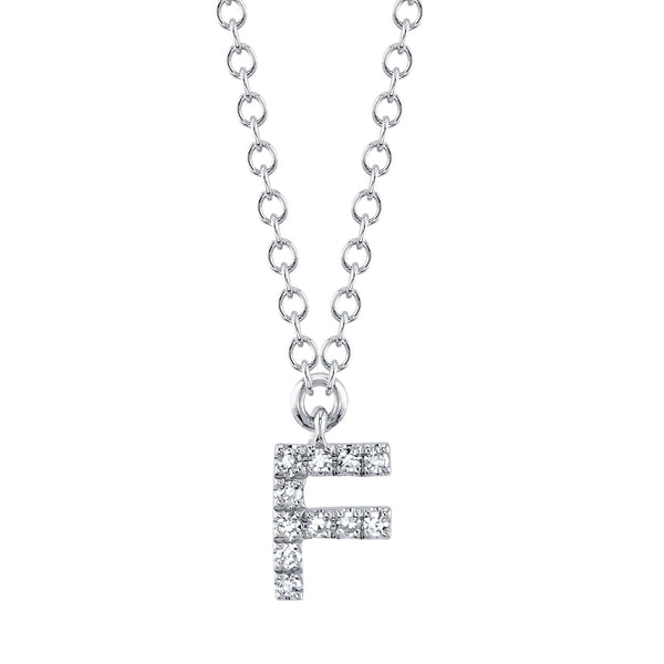0.04CT DIAMOND NECKLACE - INITIAL F