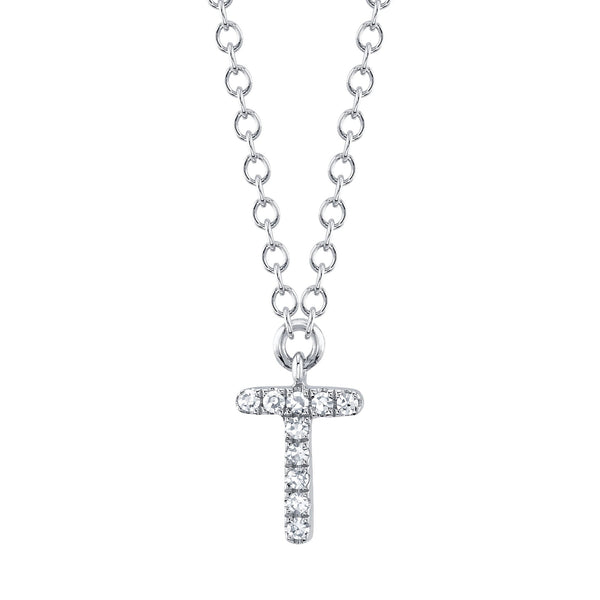 0.03CT DIAMOND NECKLACE - INITIAL T