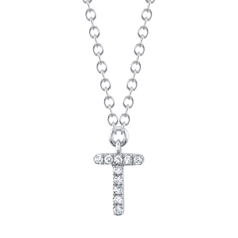 0.03CT DIAMOND NECKLACE - INITIAL T