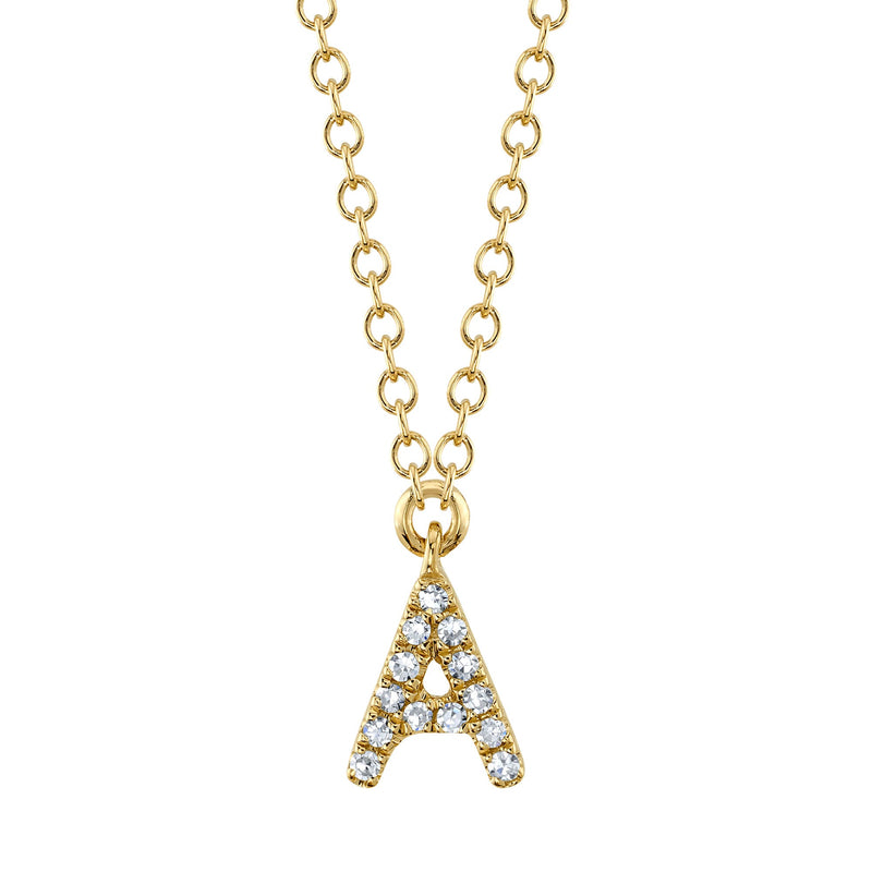 0.04CT DIAMOND NECKLACE - INITIAL A