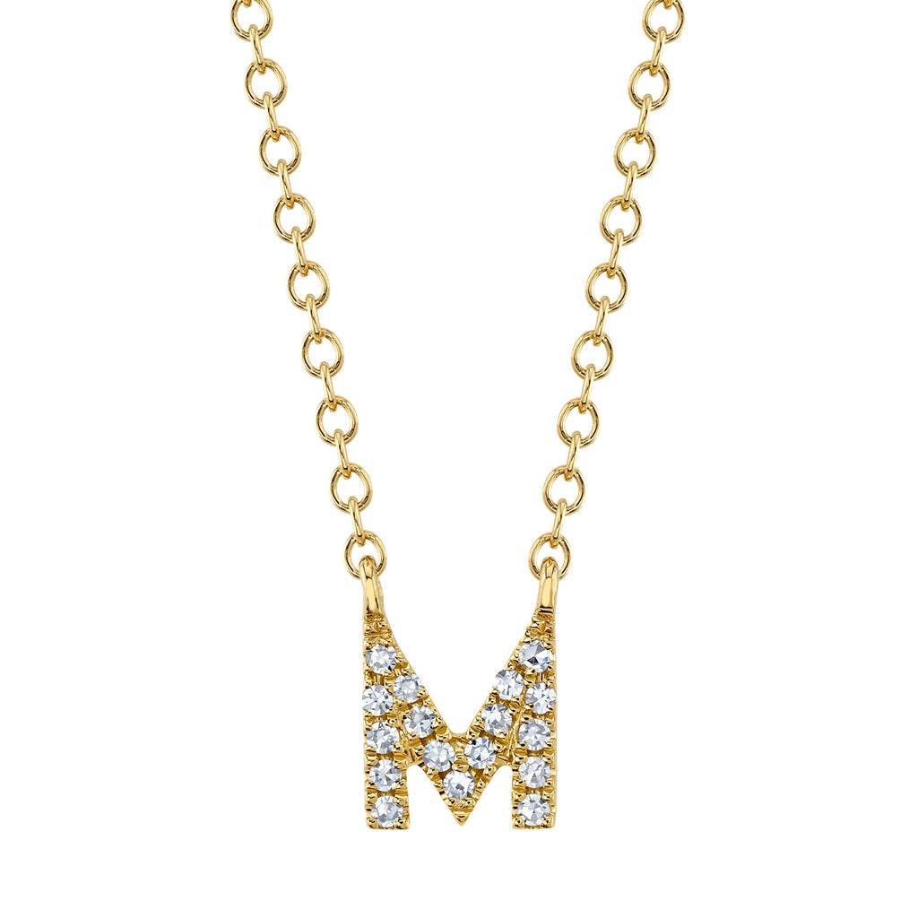 Necklace with online m initial