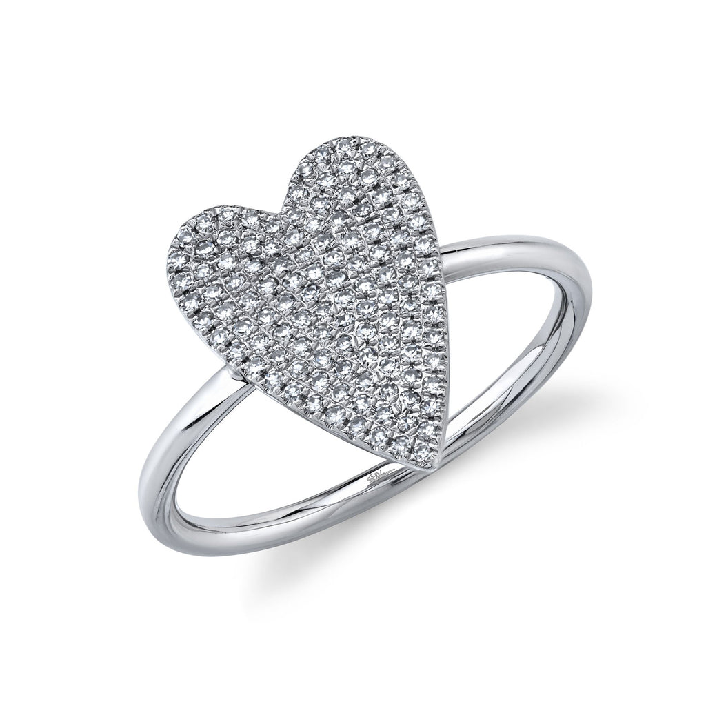 Gorgeous Diamond Pave' Heart Ring, set with 59 round diamonds!