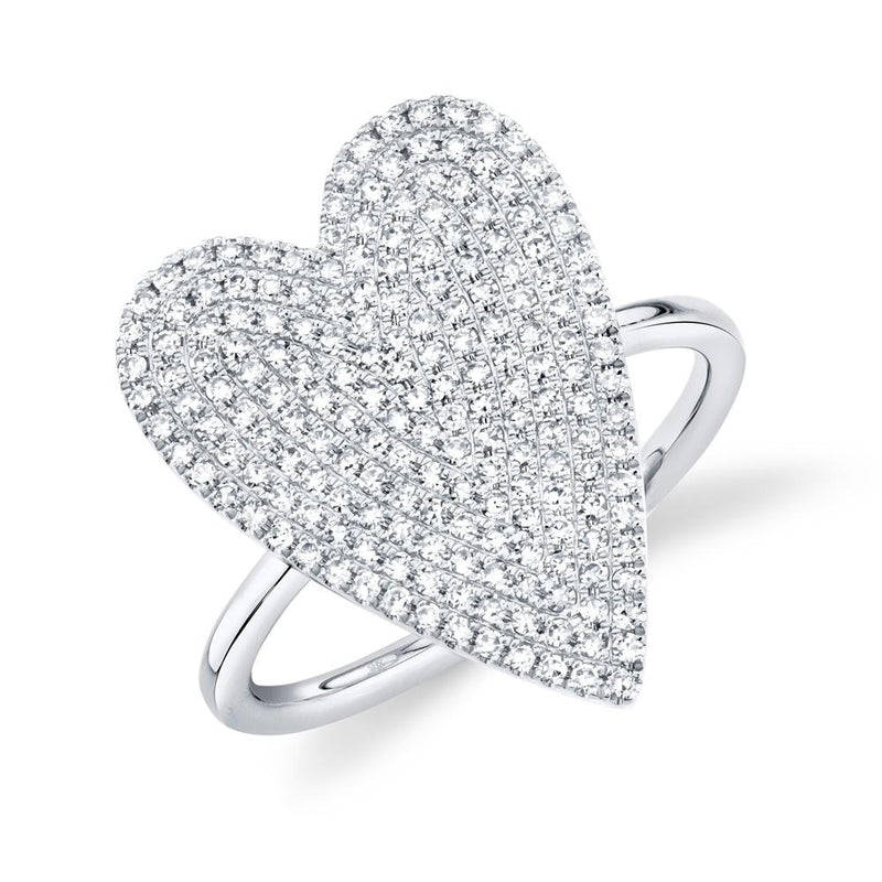 Amor Diamond Pave Heart Ring - Large