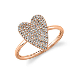Amor Diamond Pave Heart Ring - Small