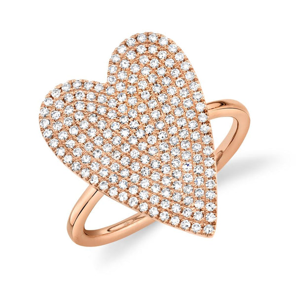 Amor Diamond Pave Heart Ring - Large