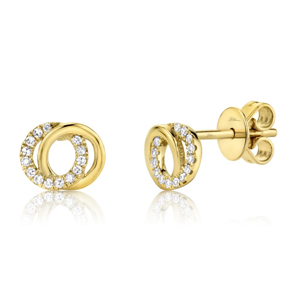 ピアス CIRCULAR KNOT EARRINGS 0.09CT DIAMOND LOVE KNOT CIRCLE EARRING – Shy Creation