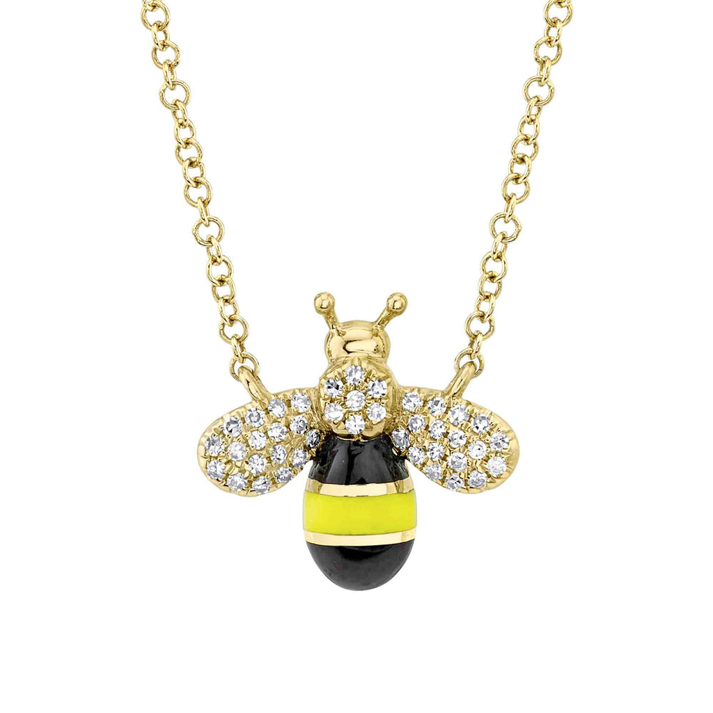Stuller Bee Medallion Necklace 87478:102:P 14KR Southbridge | Morin Jewelers  | Southbridge, MA